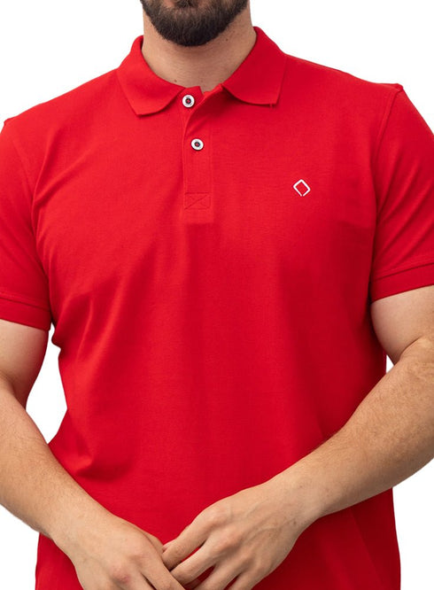 Racing Red Basic Polo - Khotwh