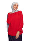 Racing Red Classic Collar Blouse - Khotwh
