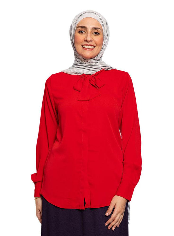 Racing Red Classic Tape Blouse - Khotwh