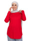Racing Red Curved Long - Sleeve - Khotwh