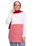 Racing Red Half Striped Long - Sleeve - Khotwh
