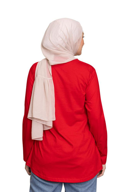 Racing Red Printed Long - Sleeve Design 37 - Khotwh