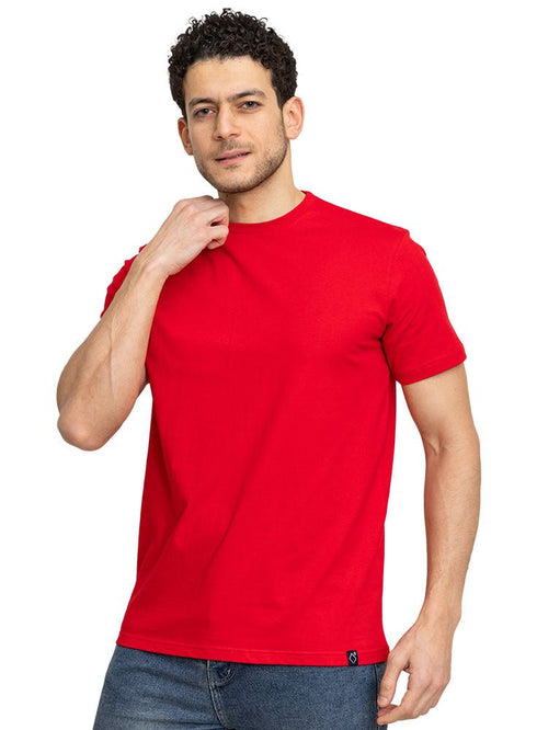 Racing Red Regular Round T-Shirt - Khotwh
