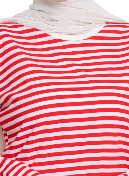 Racing Red Striped Long - Sleeve - Khotwh