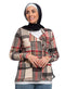 Red Zipper Checkered Jacket - Khotwh