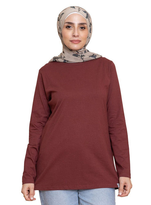 Reddish Brown Long - Sleeve - Khotwh