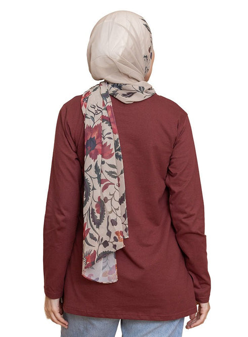 Reddish Brown Long - Sleeve - Khotwh