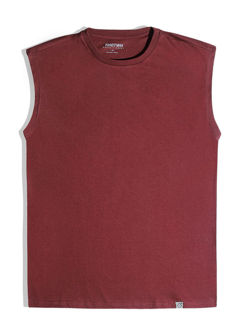 Reddish Brown Long Sleeveless - Khotwh