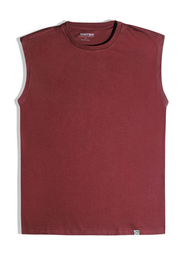 Reddish Brown Long Sleeveless - Khotwh