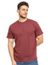 Reddish Brown Regular Round T-shirt - Khotwh
