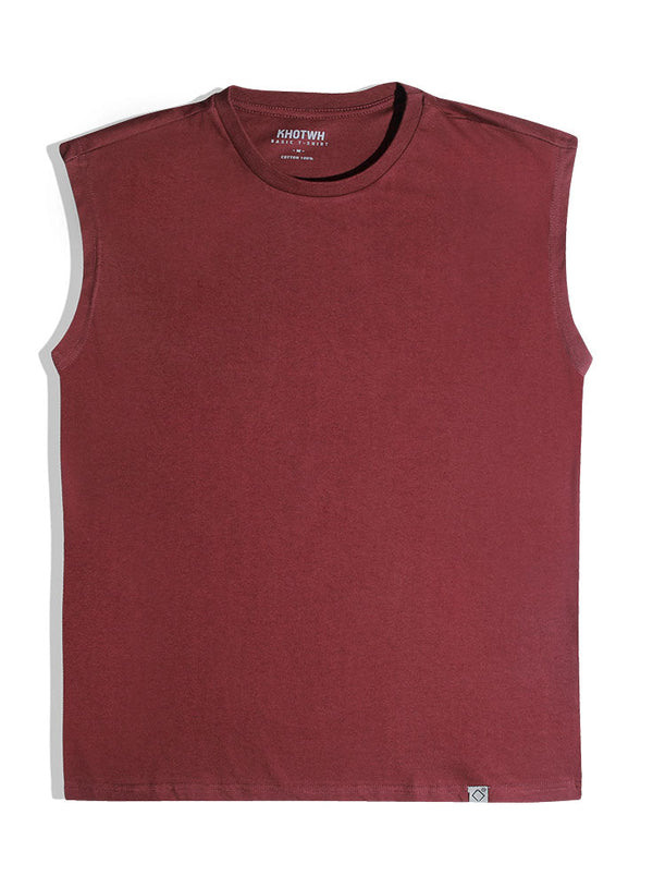Reddish Brown Short Sleeveless - Khotwh