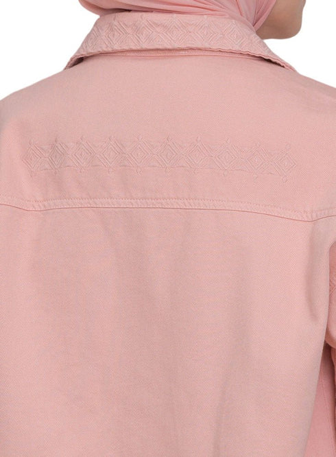 Rose Embroidered Gabardine Shirt - Khotwh