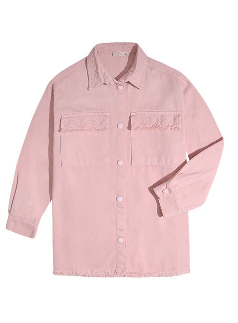Rose Embroidered Gabardine Shirt - Khotwh