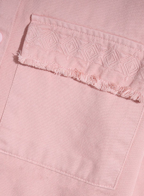 Rose Embroidered Gabardine Shirt - Khotwh