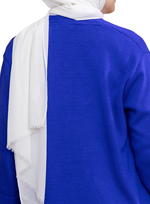 Royal Blue Basic Pocket Cardigan - Khotwh