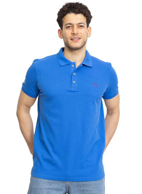Royal Blue Basic Polo - Khotwh