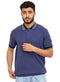 Royal Blue Design 7506Knit Polo Neck Zipper - T-Shirt - Khotwh
