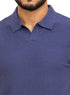 Royal Blue Design 7523Knit Polo Neck - T-Shirt - Khotwh