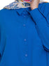Royal Blue Linen Pocket Over Size Shirt - Khotwh