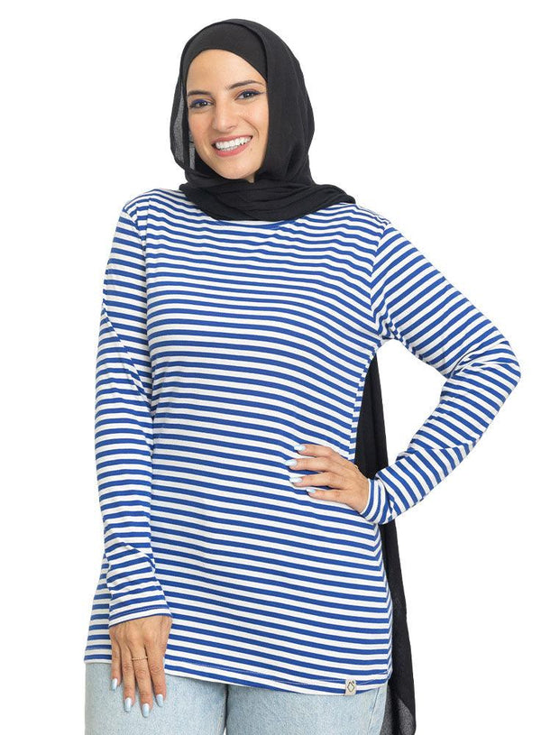Royal Blue Lines Long Sleeve - Khotwh