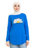 Royal Blue Printed Long - Sleeve Design 18 - Khotwh