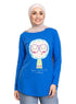 Royal Blue Printed Long - Sleeve Design 37 - Khotwh