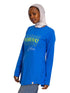Royal Blue Printed Long - Sleeve Design 9 - Khotwh