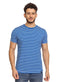 Royal Blue Striped Round T-shirt - Khotwh