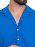 Royal Blue Tennis Collar Linen Shirt - Khotwh