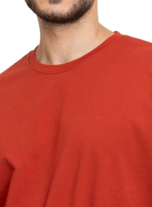 Rust Over Size Round T-Shirt - Khotwh