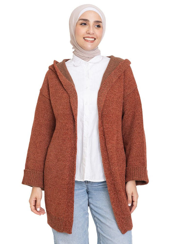 Rust Velvet Cardigan - Khotwh