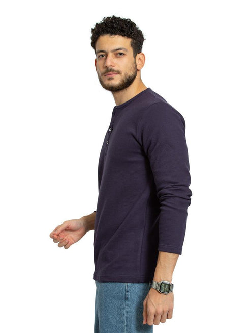 S - Medieval Blue Henley - Khotwh