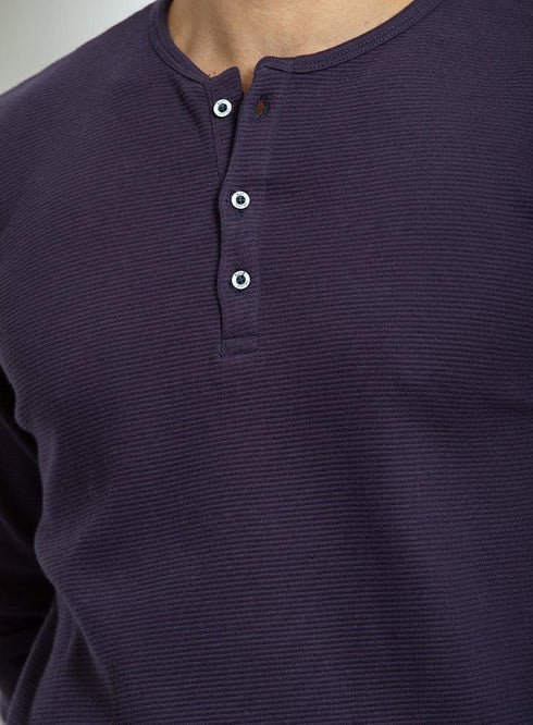S - Medieval Blue Henley - Khotwh