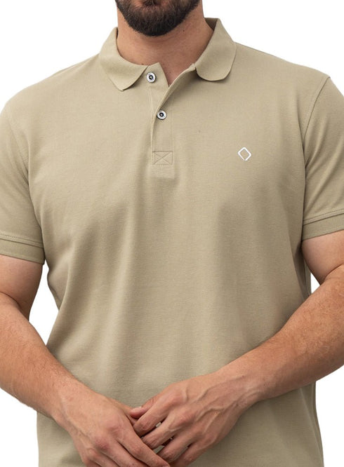 Sage Green Basic Polo - Khotwh