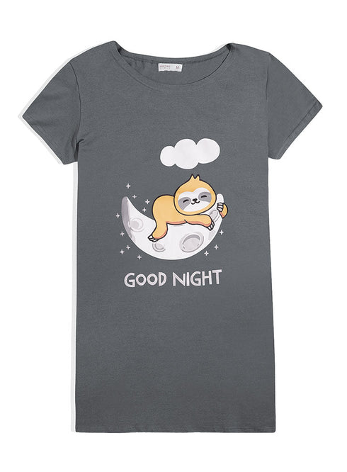 Sale Grey Night Shirt - Design 34 - Khotwh