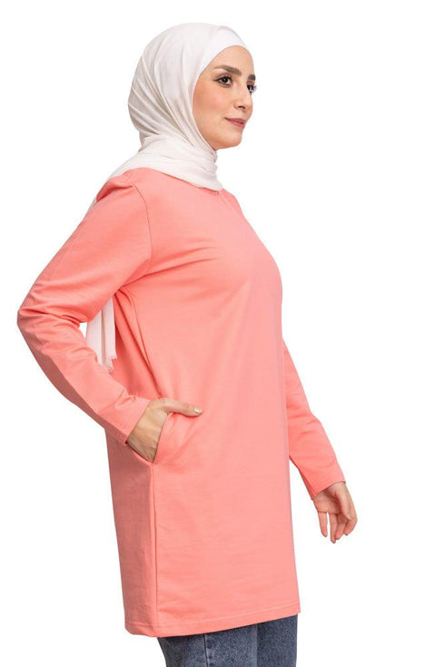 Salmon rose Basic Tunic - Khotwh