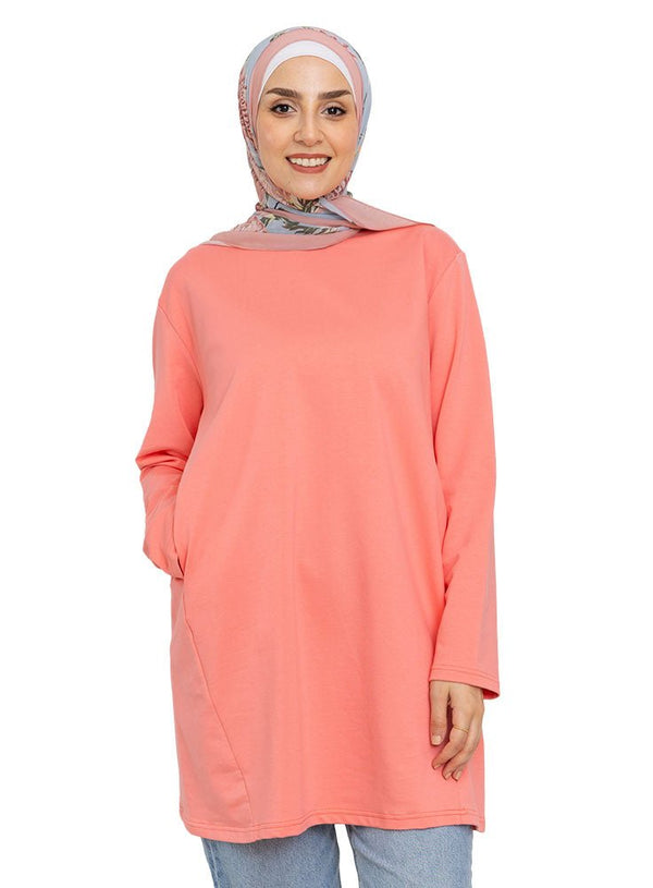Salmon rose Pocket Tunic - Khotwh
