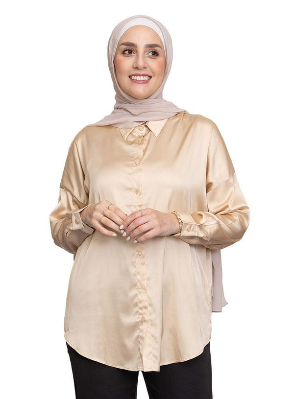Sand Satin Blouse - Khotwh