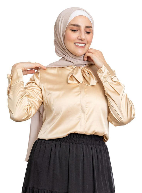 Sand Satin Tape Blouse - Khotwh
