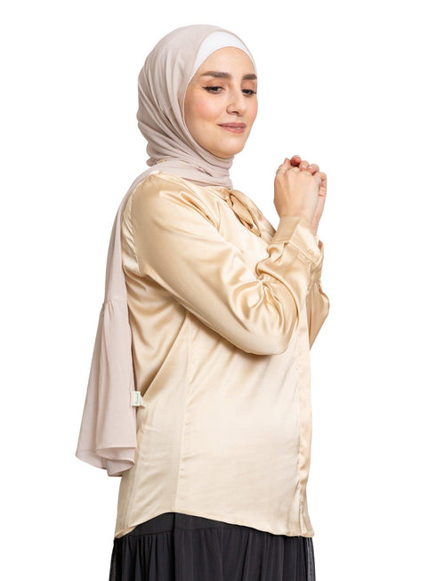 Sand Satin Tape Blouse - Khotwh