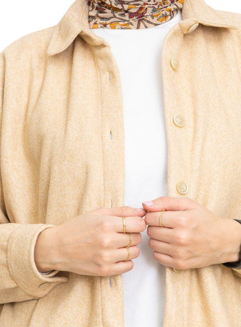 Sh - Beige Feather Shirt - Khotwh