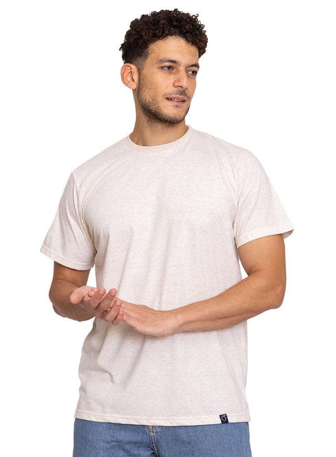 Sh - Beige Regular Round T-shirt - Khotwh