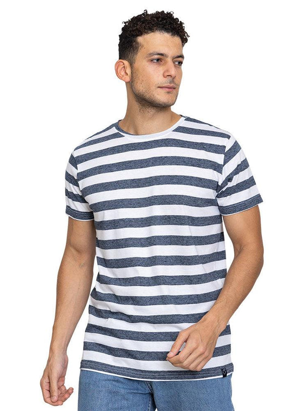 Sh.M.Blue Striped Round T-shirt - Khotwh