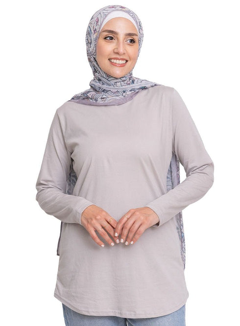 Silver Curved Long - Sleeve - Khotwh