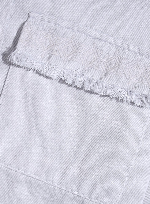 Silver Embroidered Gabardine Shirt - Khotwh