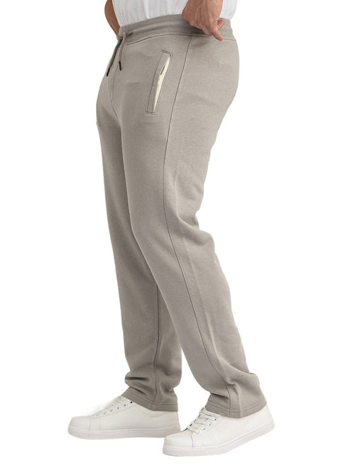 Silver Grey Zipper-Melton Wide Leg - Khotwh