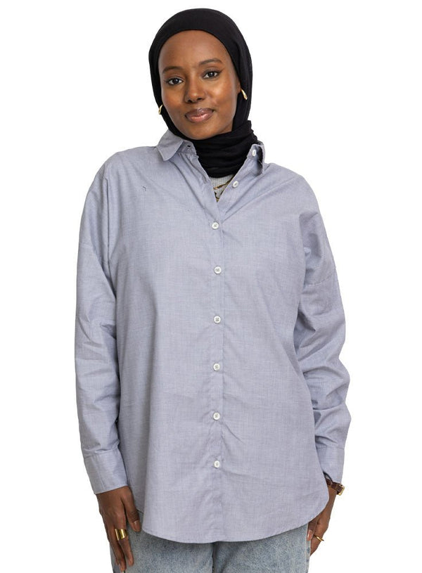 Silver Linen Over - Size Shirt - Khotwh