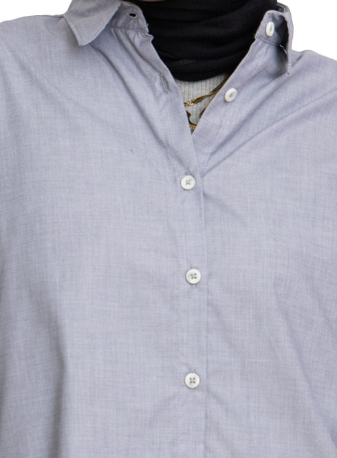 Silver Linen Over - Size Shirt - Khotwh