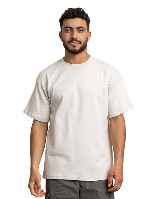 Silver Over Size Round T-Shirt - Khotwh