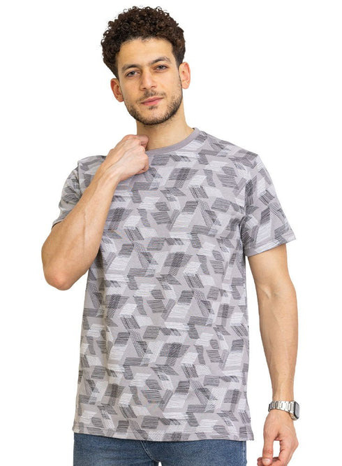Silver Printed Round T-Shirt Design 2 - Khotwh